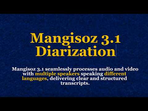 New Diarization Function on Mangisoz 3.1