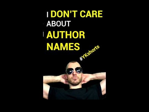 I DON'T CARE About Author Names in Machine Learning Research Papers (Yannic Kilcher) #Shorts