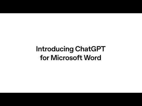 ChatGPT for Word is now available