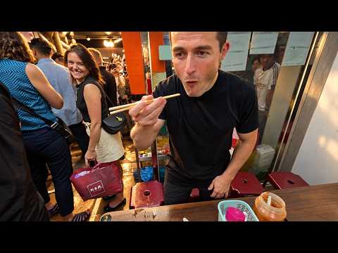 Trying the famous Taiwanese oyster pancake | Lex Fridman and Jensen Huang in Taiwan